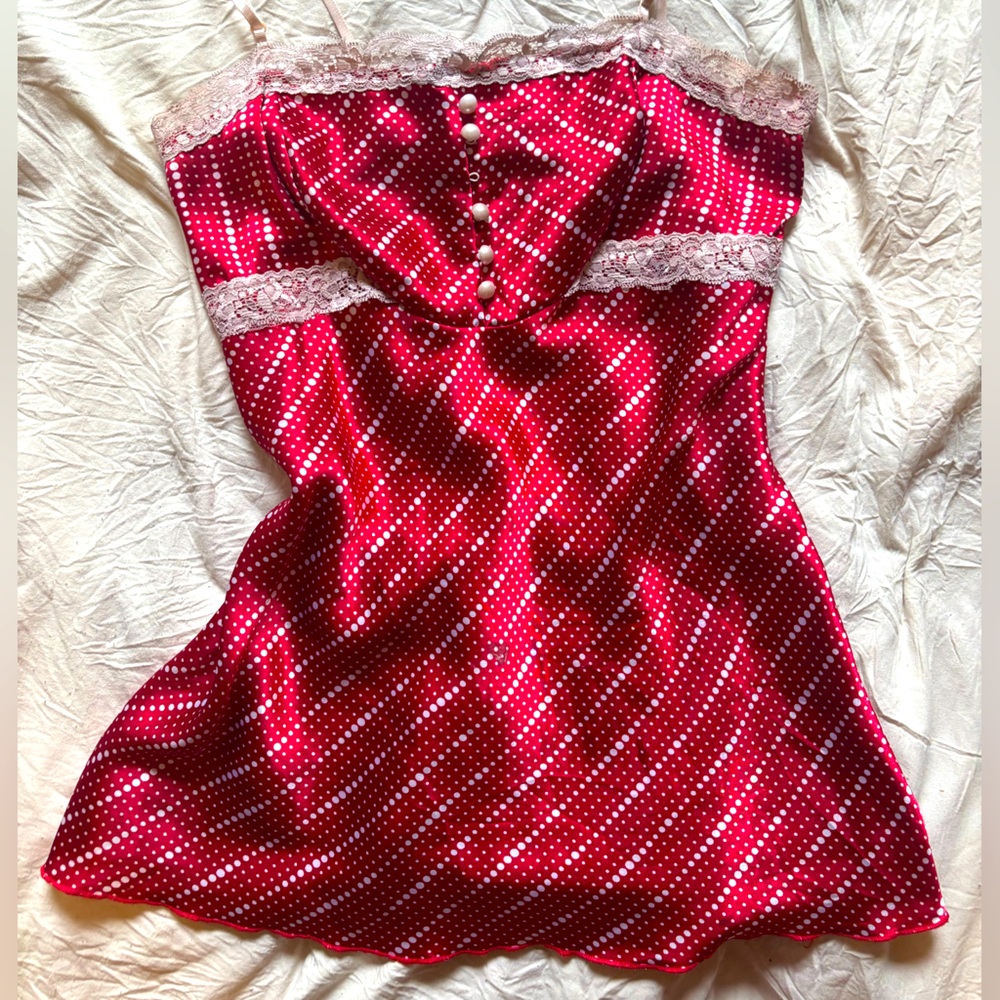 Vintage Red Polka-dot Babydoll Dress
